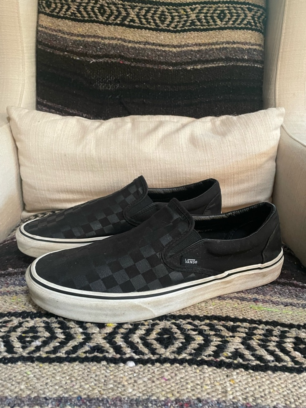 Vans Classic Checkerboard Slip-On - Black - Picture 2 of 5